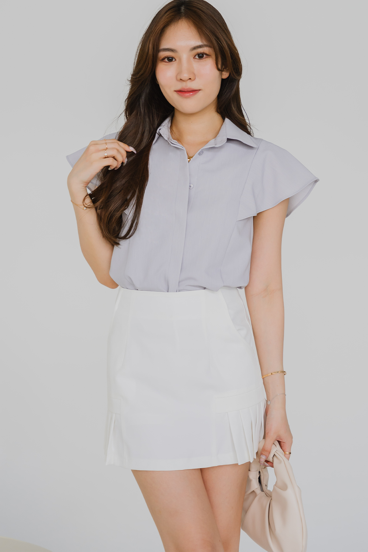 The One Flutter Sleeve Top (Periwinkle)