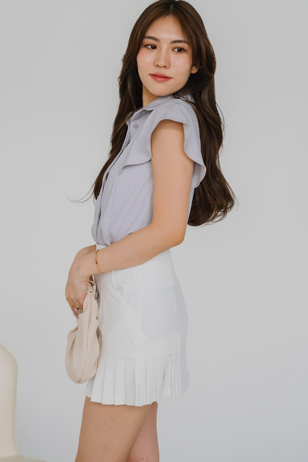 The One Flutter Sleeve Top (Periwinkle)