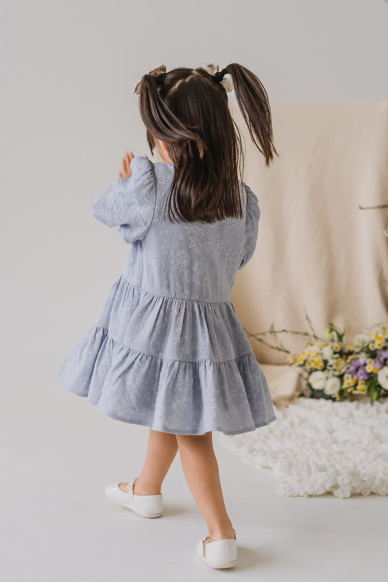 Mini Dearest Embossed Dress (Blue) – Ohvola