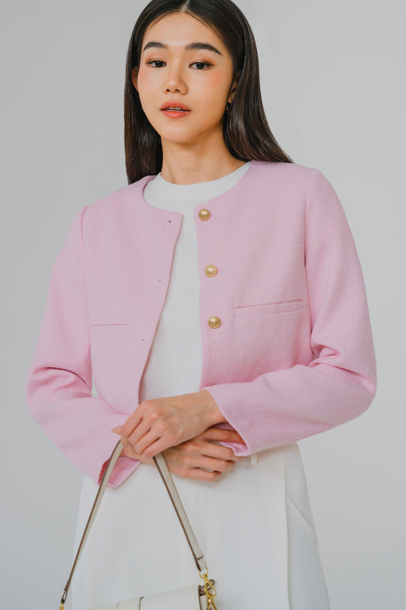 Grace Tweed Jacket pink petale Mサイズ Herlipto