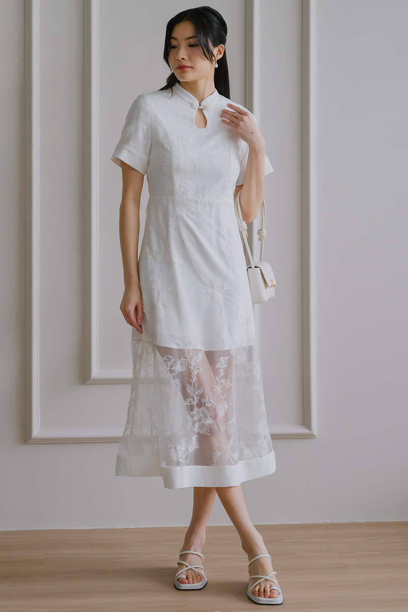 Ever After Mesh Dress (White) – Ohvola