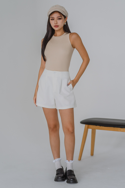 Perfect Fit Tailored Shorts (White)