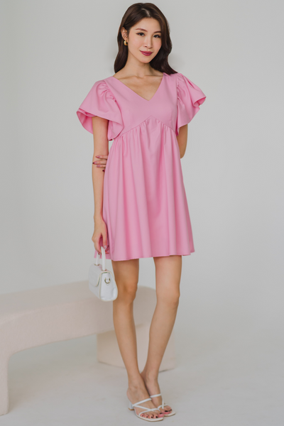 Above The Clouds Romper Dress (Pink)
