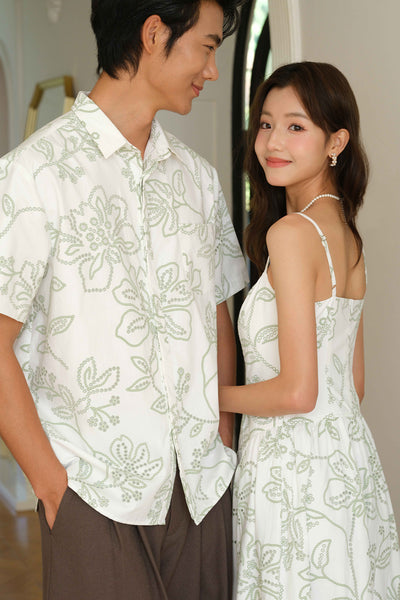 Bloomhaus Padded Embroidered Dress (Sage)
