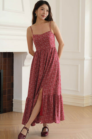 With Grace Padded Dress (Merlot)