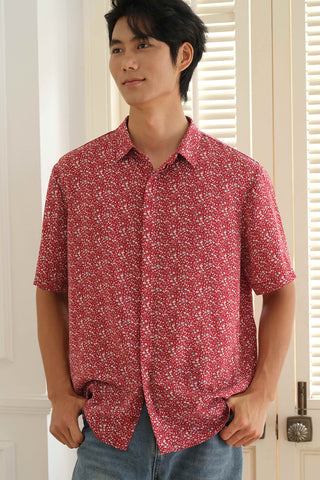 With Grace Collar Shirt (Merlot)