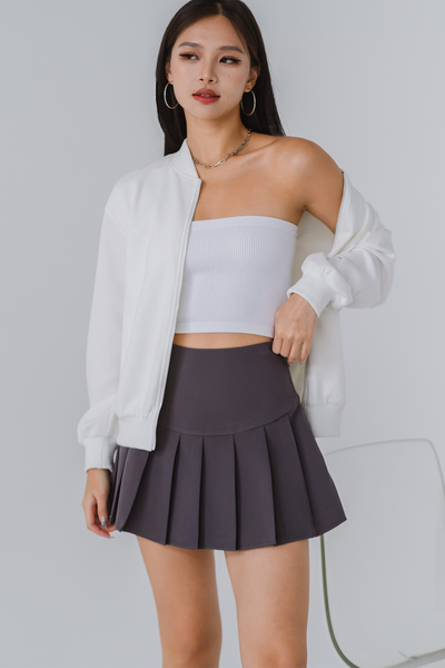 With Love, Pleated Mini Skirt (Grey)