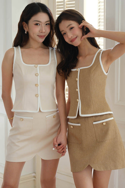 Montclair Tweed Top (Coffee)