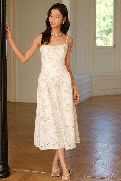 Bloomhaus Padded Embroidered Dress (Coral Blush)