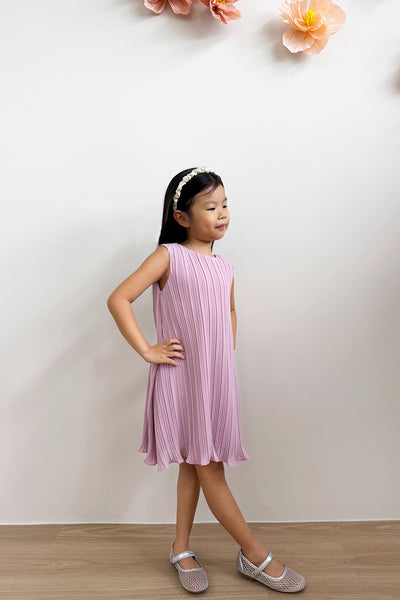 Mini Althea Pleat Dress (Pink)