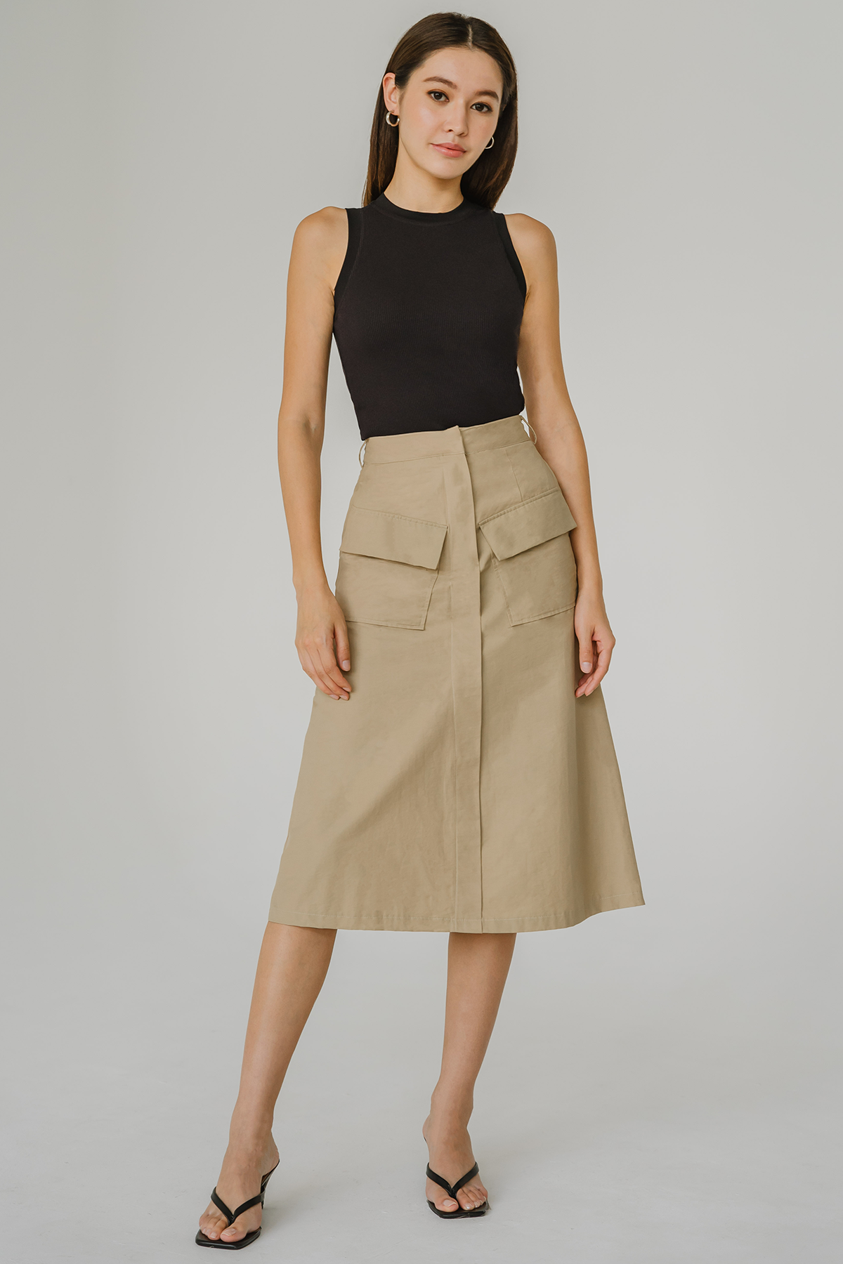 On The Road Cargo Skirt With Belt (Khaki)