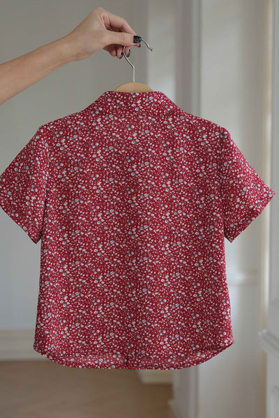 Mini With Grace Collar Shirt (Merlot)