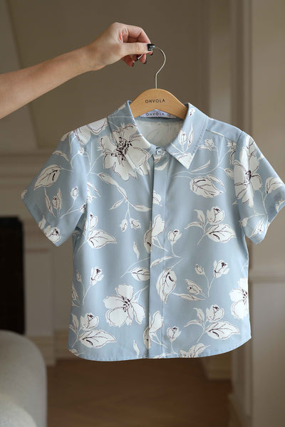 Mini With Grace Collar Shirt (Sky)