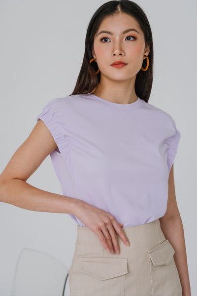 Riley Elevated Cotton Tee (Lilac)