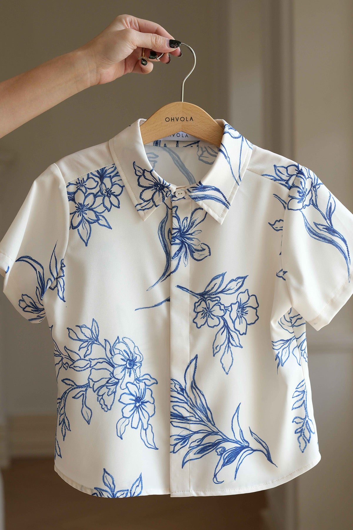 Mini With Grace Collar Shirt (Porcelain)