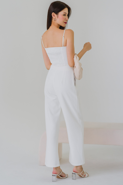 Rea Textured Tailored Pants (White)