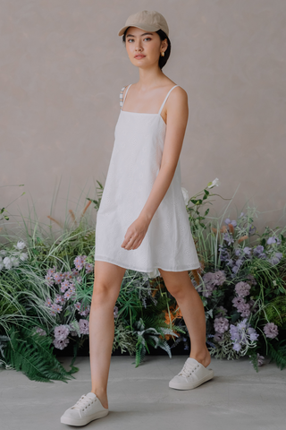 Grace Eyelet Embroidered Mini Dress (White)