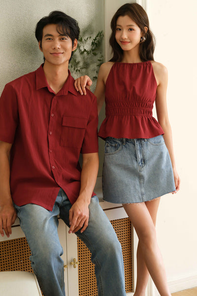 New Romantics Halter Top (Crimson)