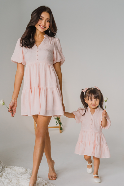 Dearest Embossed Dress (Pale Pink)