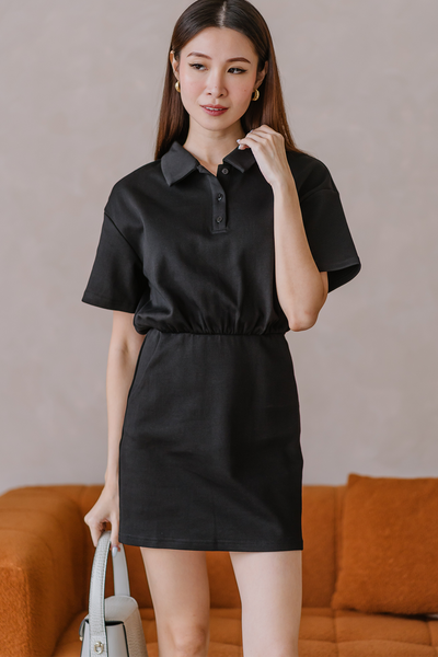 Aniston Polo Dress (Black)