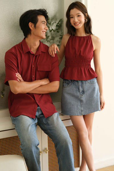 New Romantics Halter Top (Crimson)