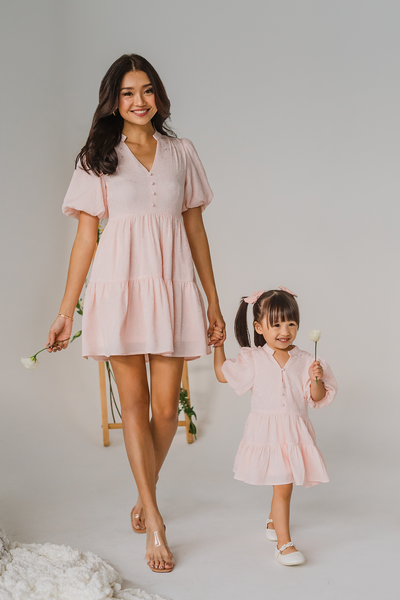 Dearest Embossed Dress (Pale Pink)