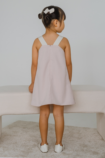 Mini Moonlit Colourblock Dress (Soft Pink)