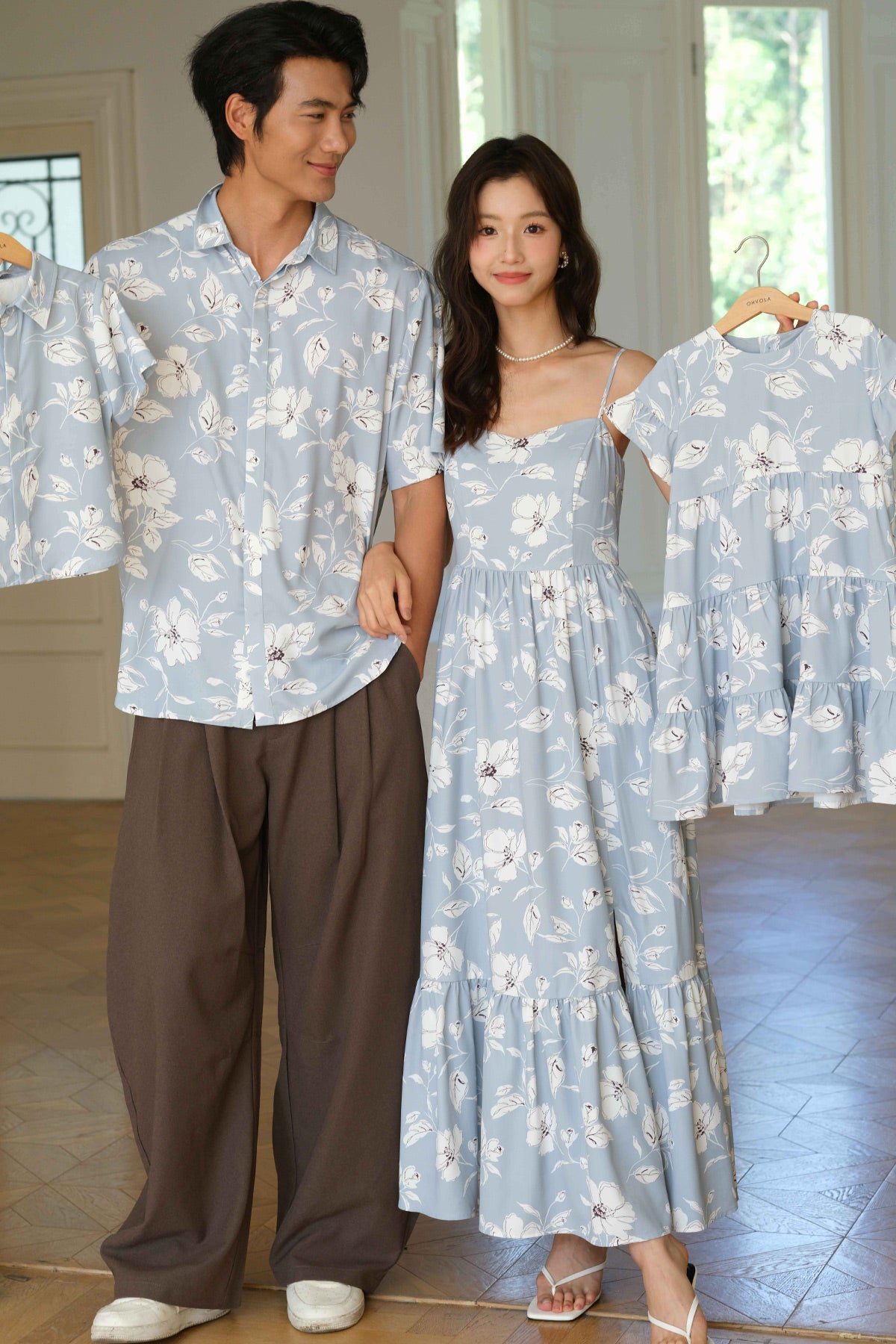 Mini With Grace Collar Shirt (Sky)