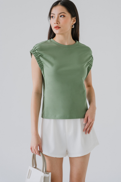 Riley Elevated Cotton Tee (Fern Green)