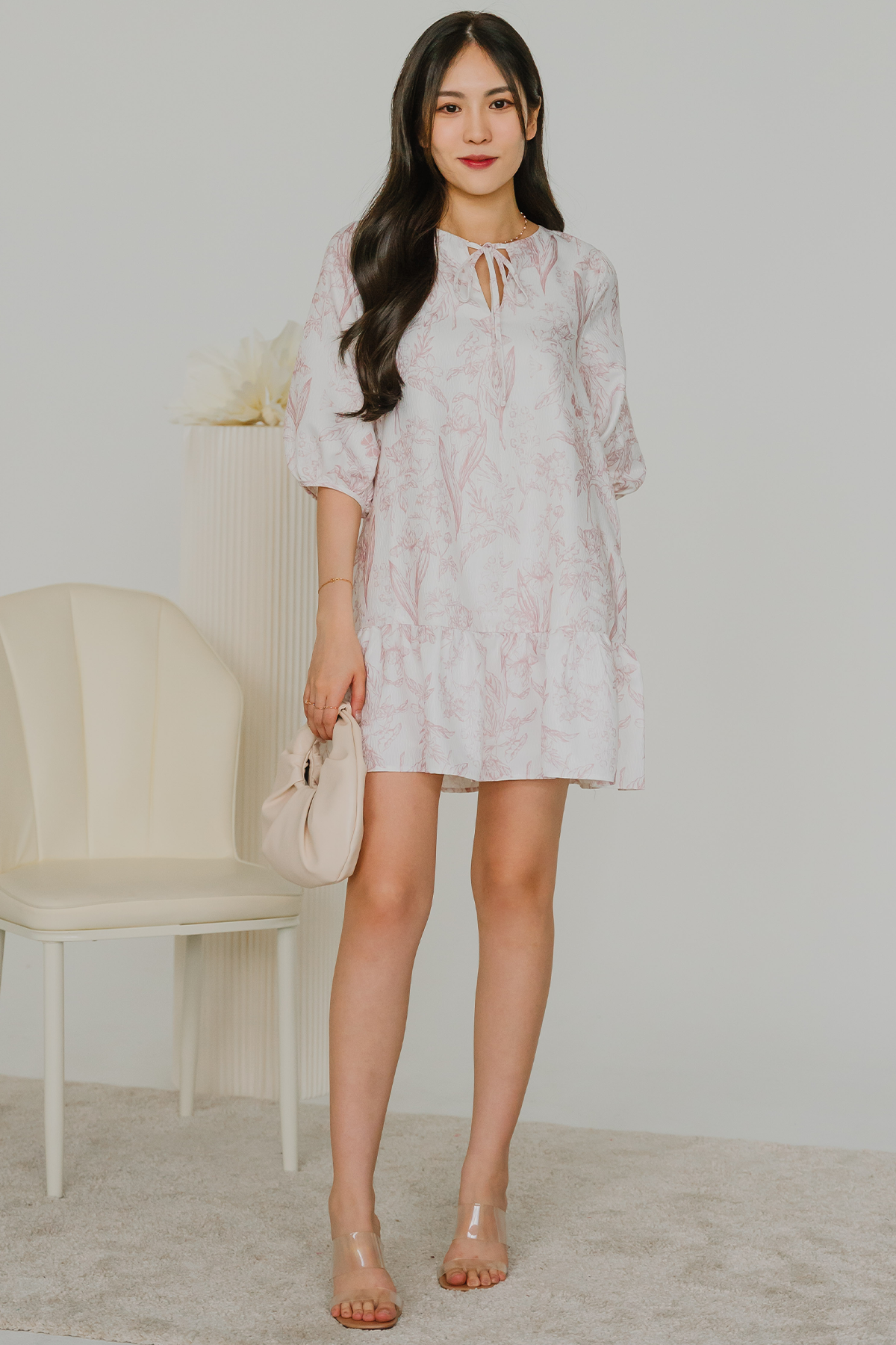 Backorder* Bellflower Tiered Dress (Pale Pink)