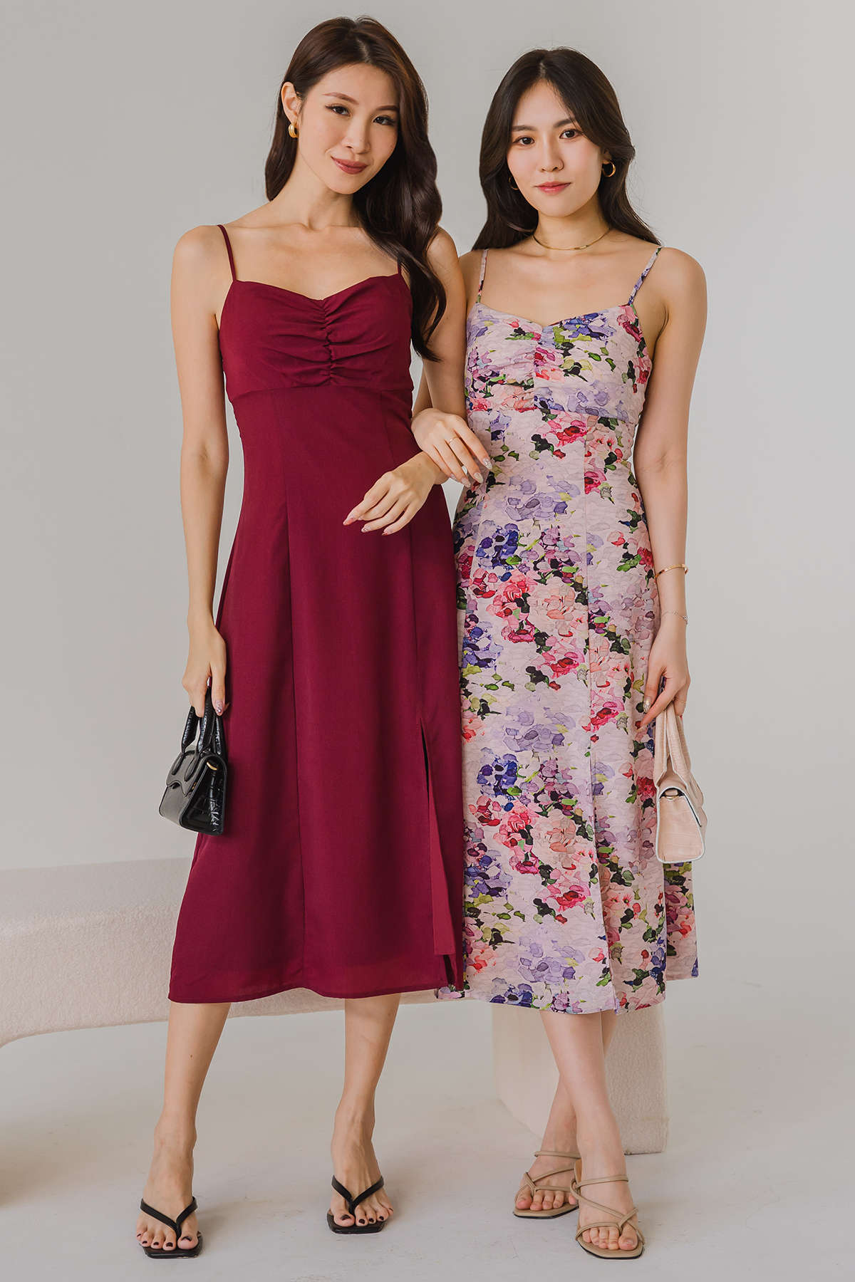 Love Language Padded Midi Dress (Dark Cherry) – Ohvola
