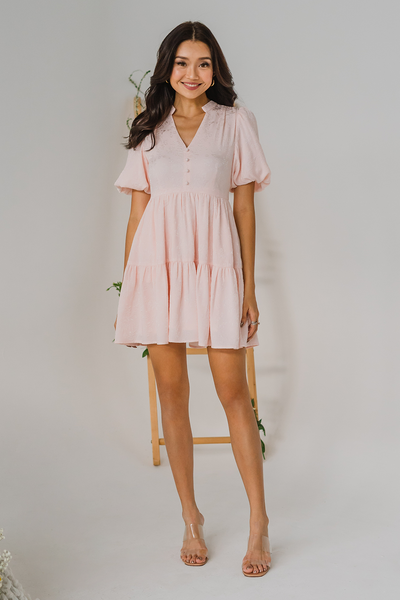 Dearest Embossed Dress (Pale Pink)