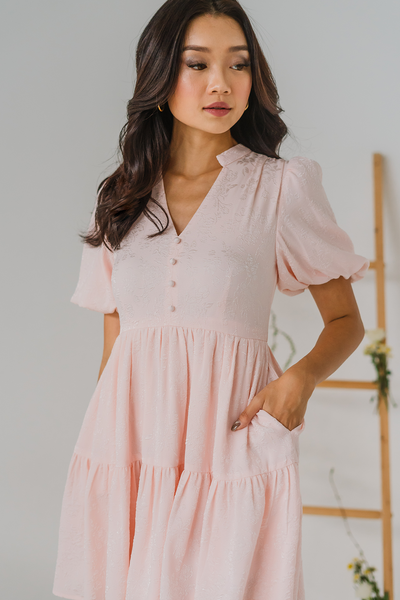 Dearest Embossed Dress (Pale Pink)