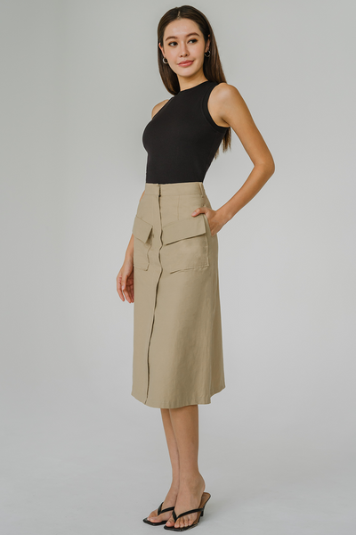 On The Road Cargo Skirt With Belt (Khaki)