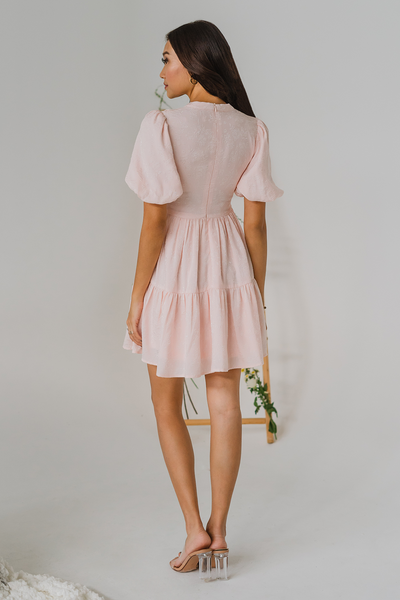 Dearest Embossed Dress (Pale Pink)