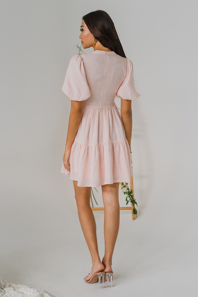 Restock* Dearest Embossed Dress (Pale Pink)