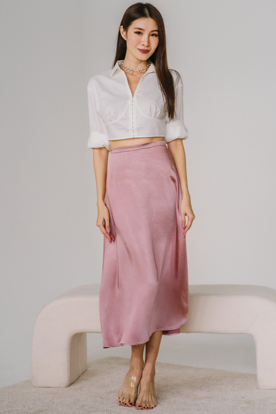 Chantilly Satin Skirt (Pink)