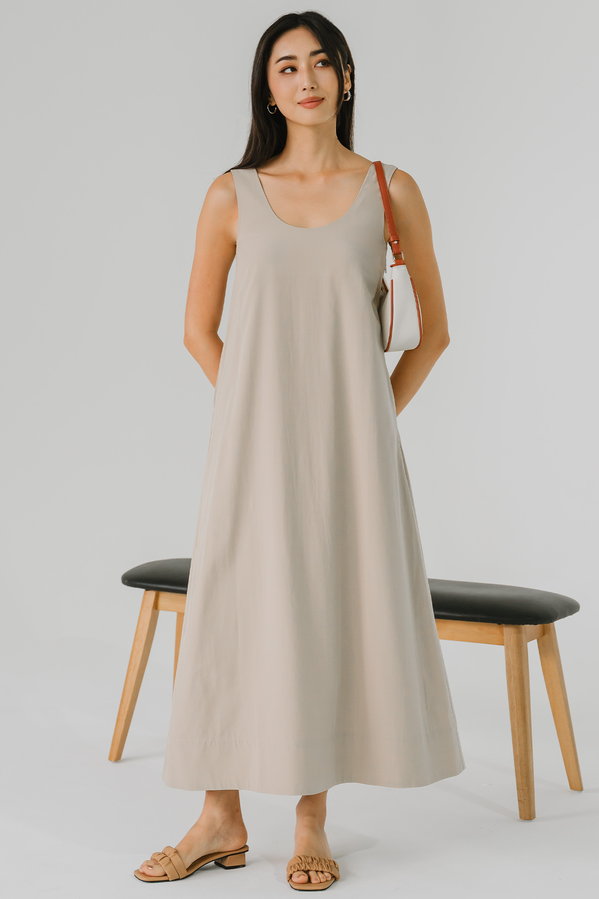 Down to Earth Midaxi Dress (Sand)