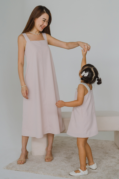 Mini Moonlit Colourblock Dress (Soft Pink)