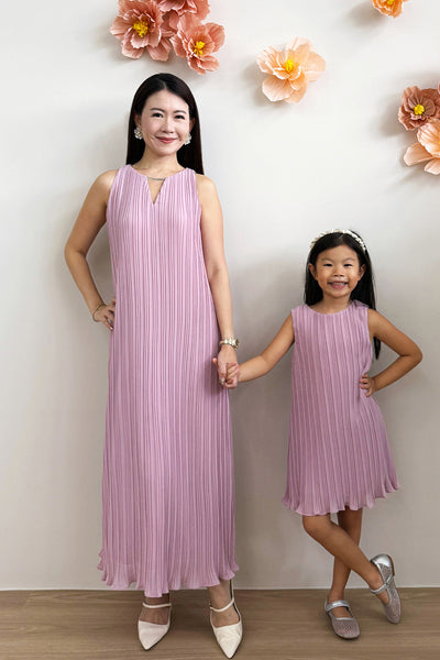 Mini Althea Pleat Dress (Pink)