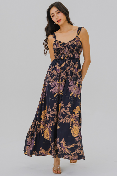 Wildflower Midaxi Dress (Midnight Blue)
