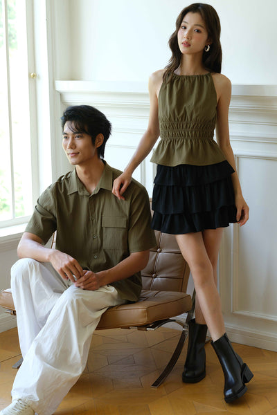 New Romantics Halter Top (Olive)