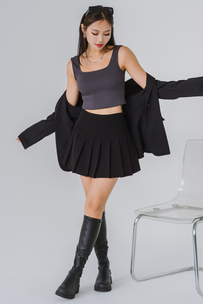 With Love, Pleated Mini Skirt (Black)