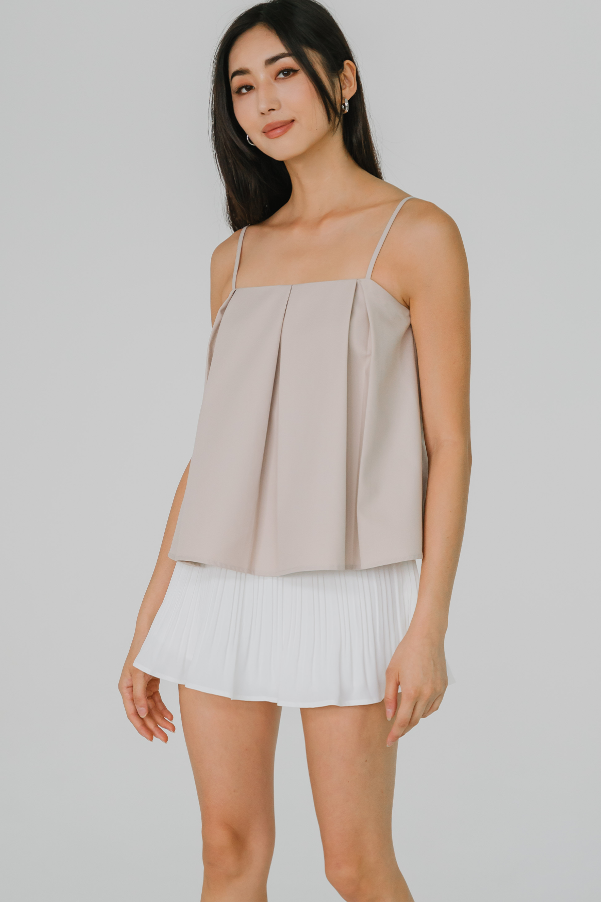 In The Mood Pleat Skorts (White)