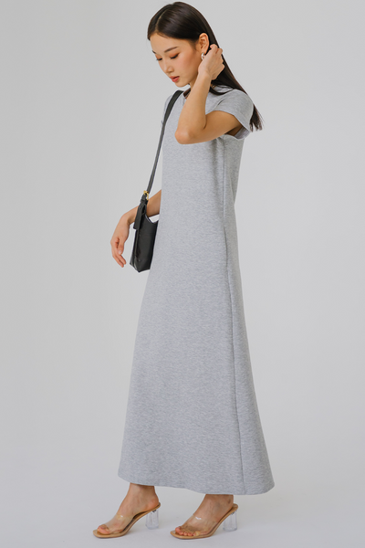 Restock* For Keeps Round Neck Dress (Light Grey)