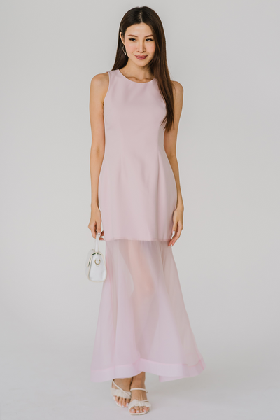 Adrienne Mesh Maxi Dress (Pink)