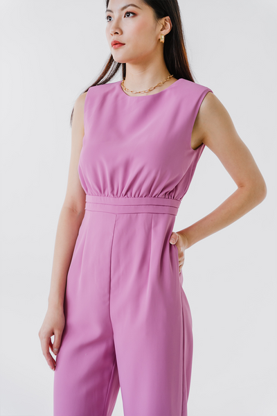 Downtown Padded Tailored Jumpsuit (Orchid)