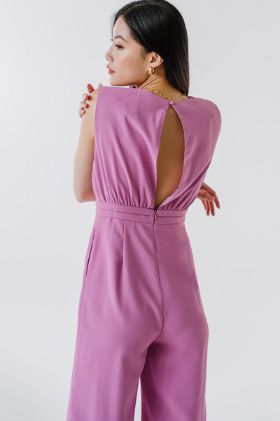 Downtown Padded Tailored Jumpsuit (Orchid)