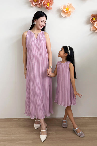 Mini Althea Pleat Dress (Pink)