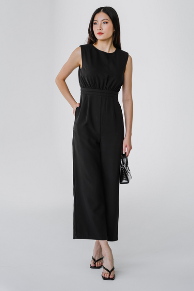 Downtown Padded Tailored Jumpsuit (Black)